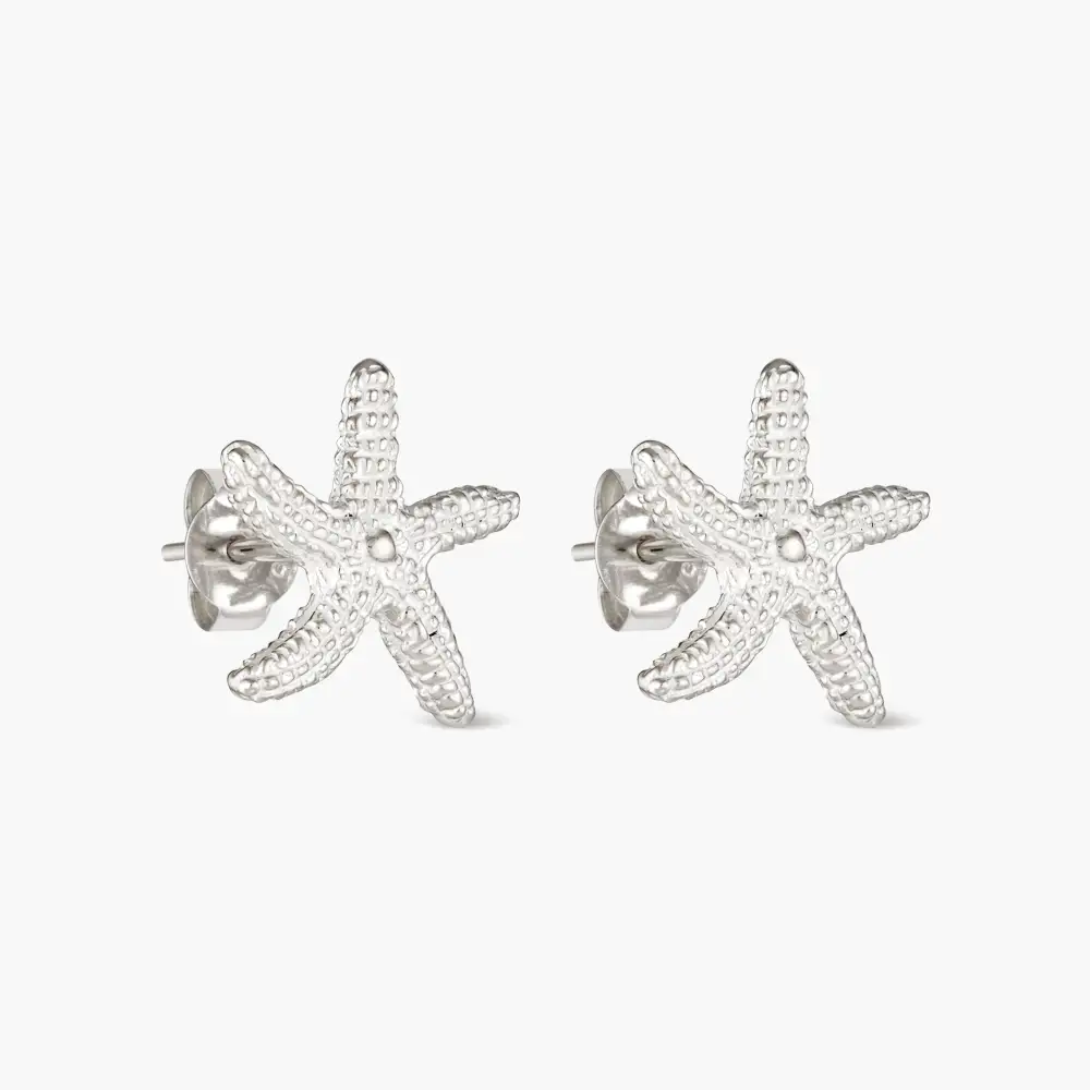 Ocean Sterling Silver Stud Earrings