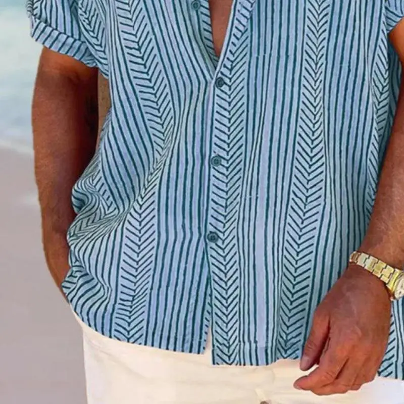 Easy Collar Striped Shirt
