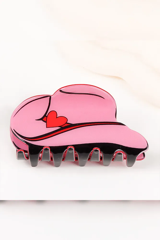 Acrylic Heart Hair Clip Set