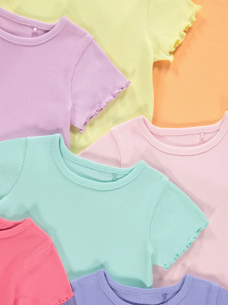 Lettuce Edge Ribbed T Shirts 7 Pack