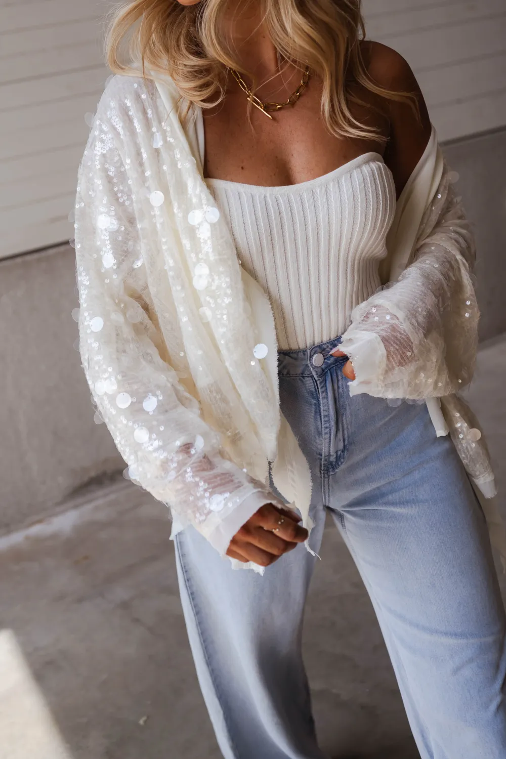 Subtle Sequin Knit Cardigan