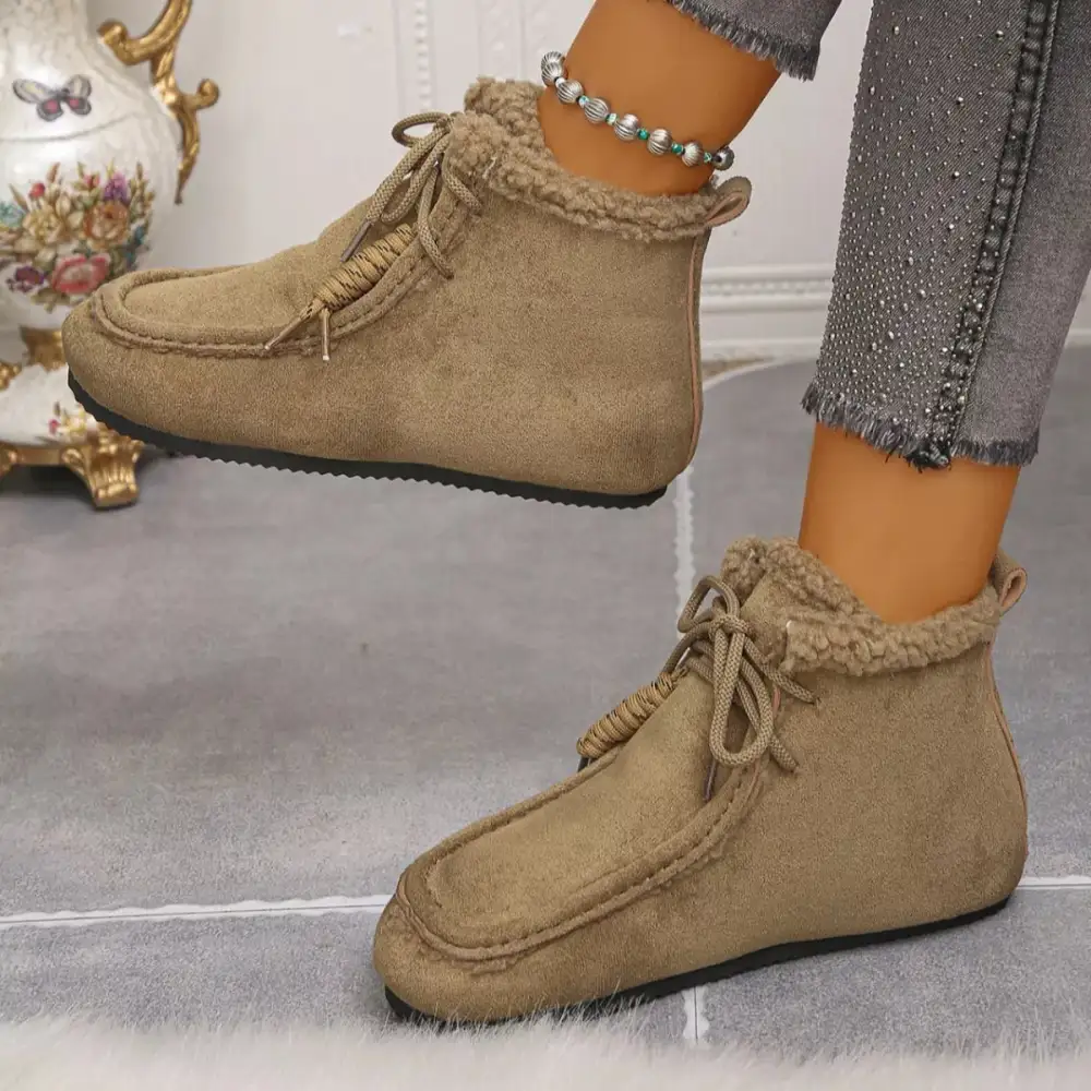 Lace-Up Flats Ankle Boots
