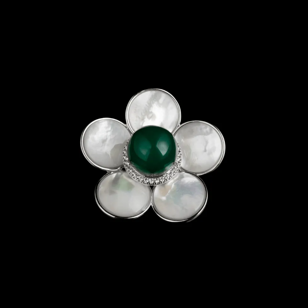 Magnetic Crystal Flower Brooch