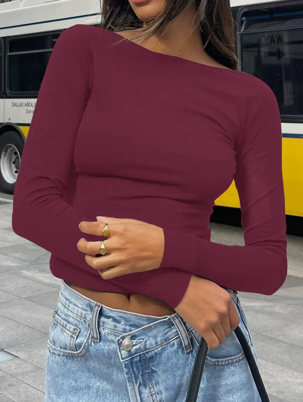 Slim Fit Long Sleeve Layering Top