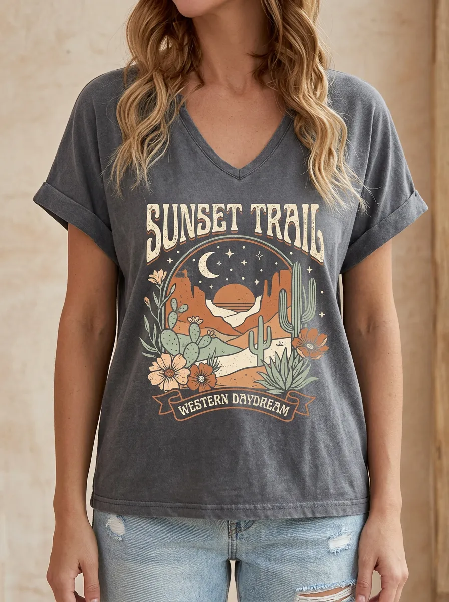 Cactus Floral Women's V-Neck T-Shirt