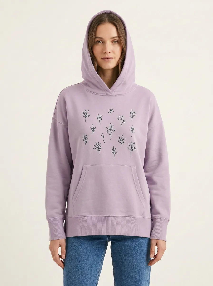 Women's Classic Botanical Nature Inspired Graphic Hoodie