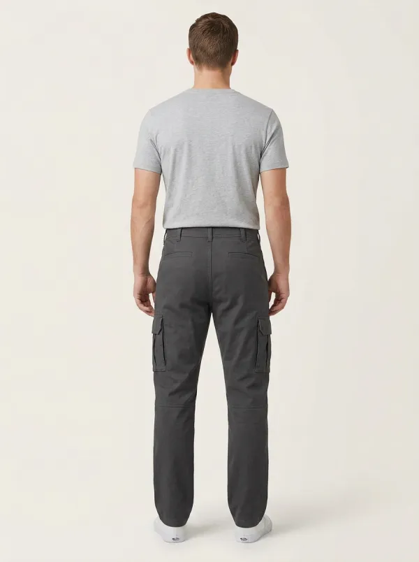 Men's Durable Twill Multi-Pocket Straight Leg Cargo Pants