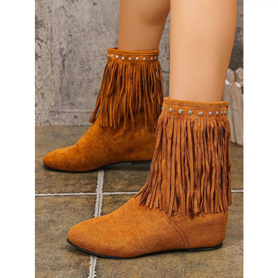 Fringe Boots with Studded Details