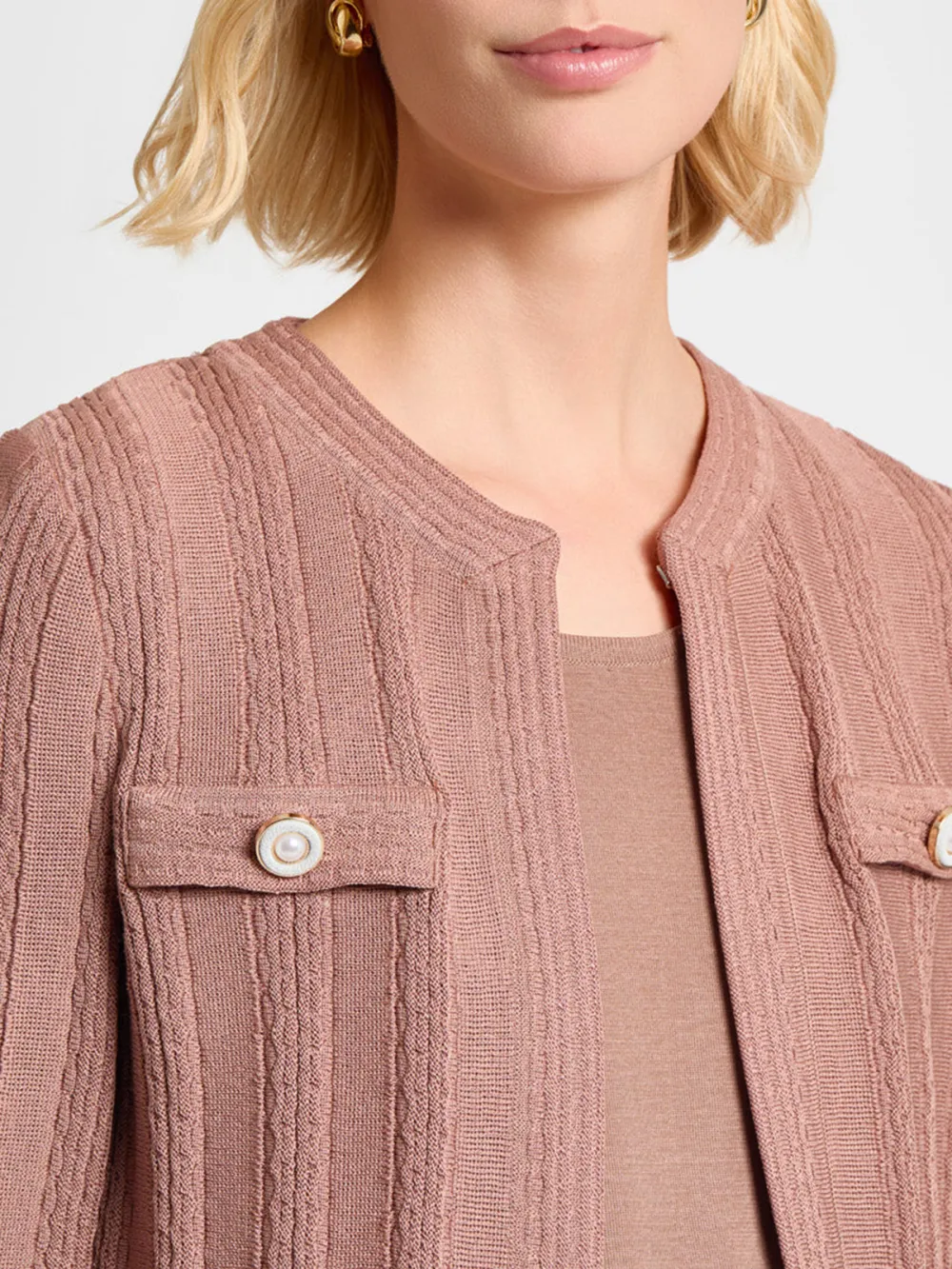 Round Neck Long Sleeved Knitted Knitwear