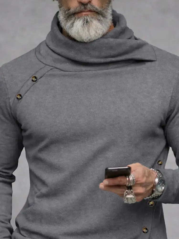 Fashion Designer Turtleneck Asymmetrical Undershirt