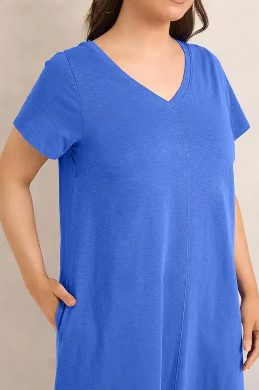 Cobalt Blue Premium Cotton Dress