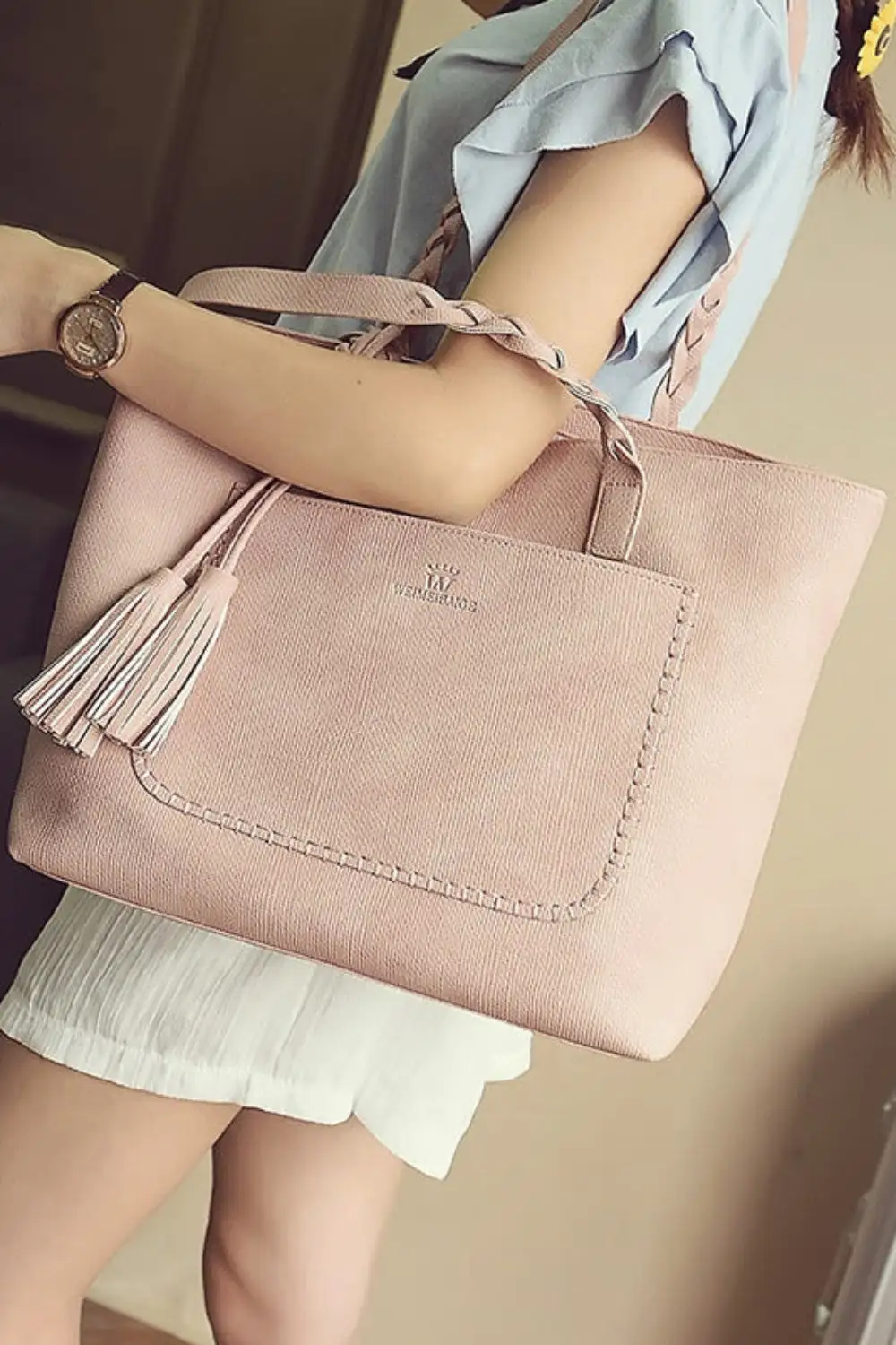 Sleek Horizontal Square Tote Bag Minimalist Handbags for Women