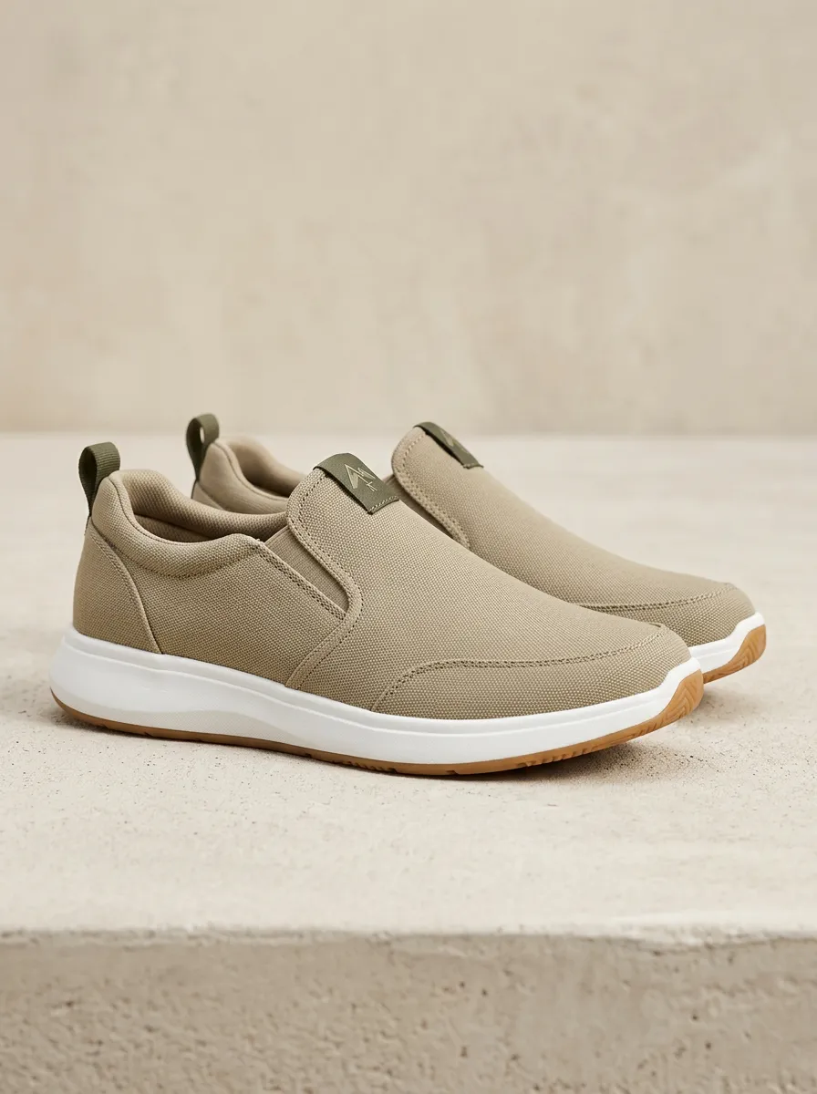 Outdoor-Inspired Minimalist Graphic Profile Men's Stretch Canvas Shoes