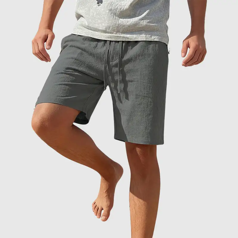 Men's Textured Drawstring Beach Shorts