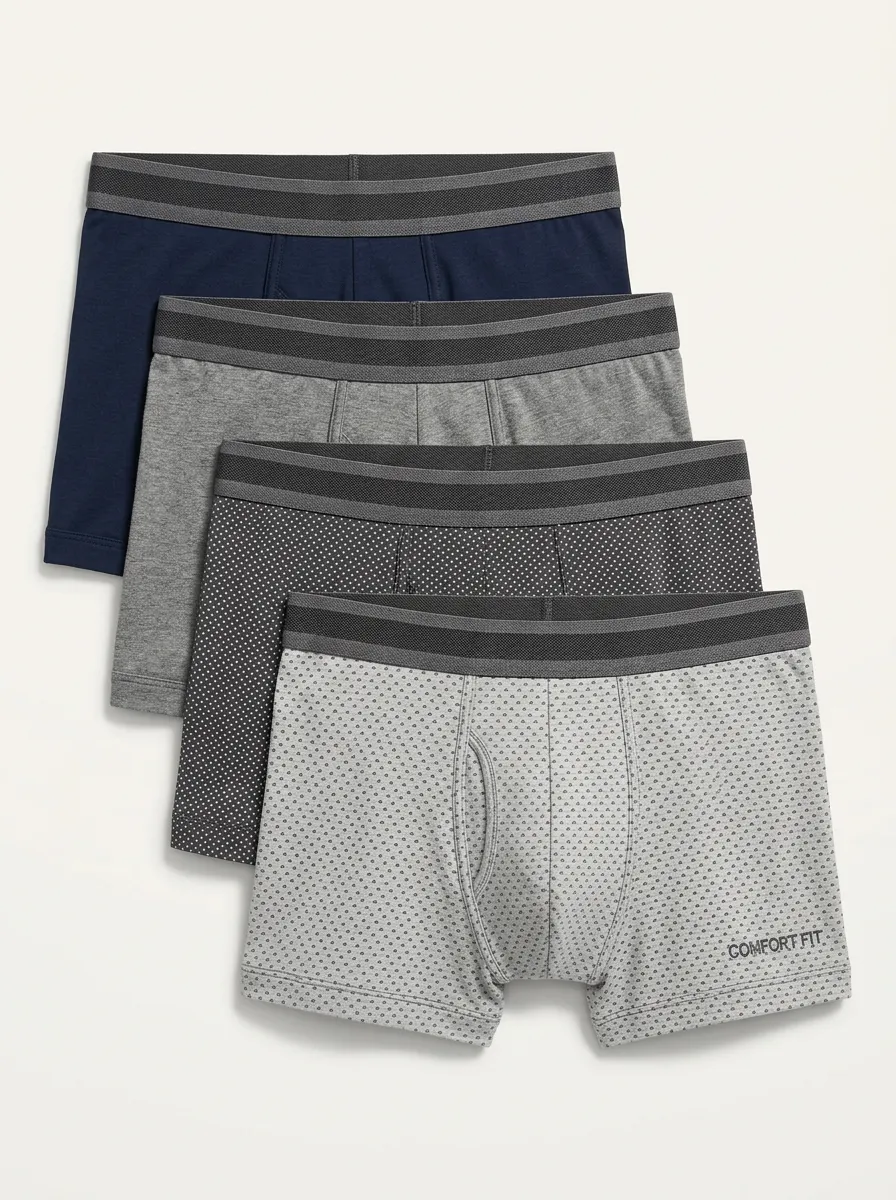Weekend Printed Patterned Daily Wear Men's Four Pack Boxer Briefs