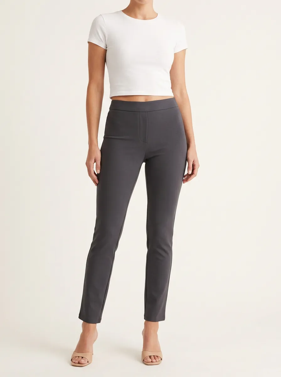 Comfort-Look High-Stretch Casual Mid-Rise Stretch Pants