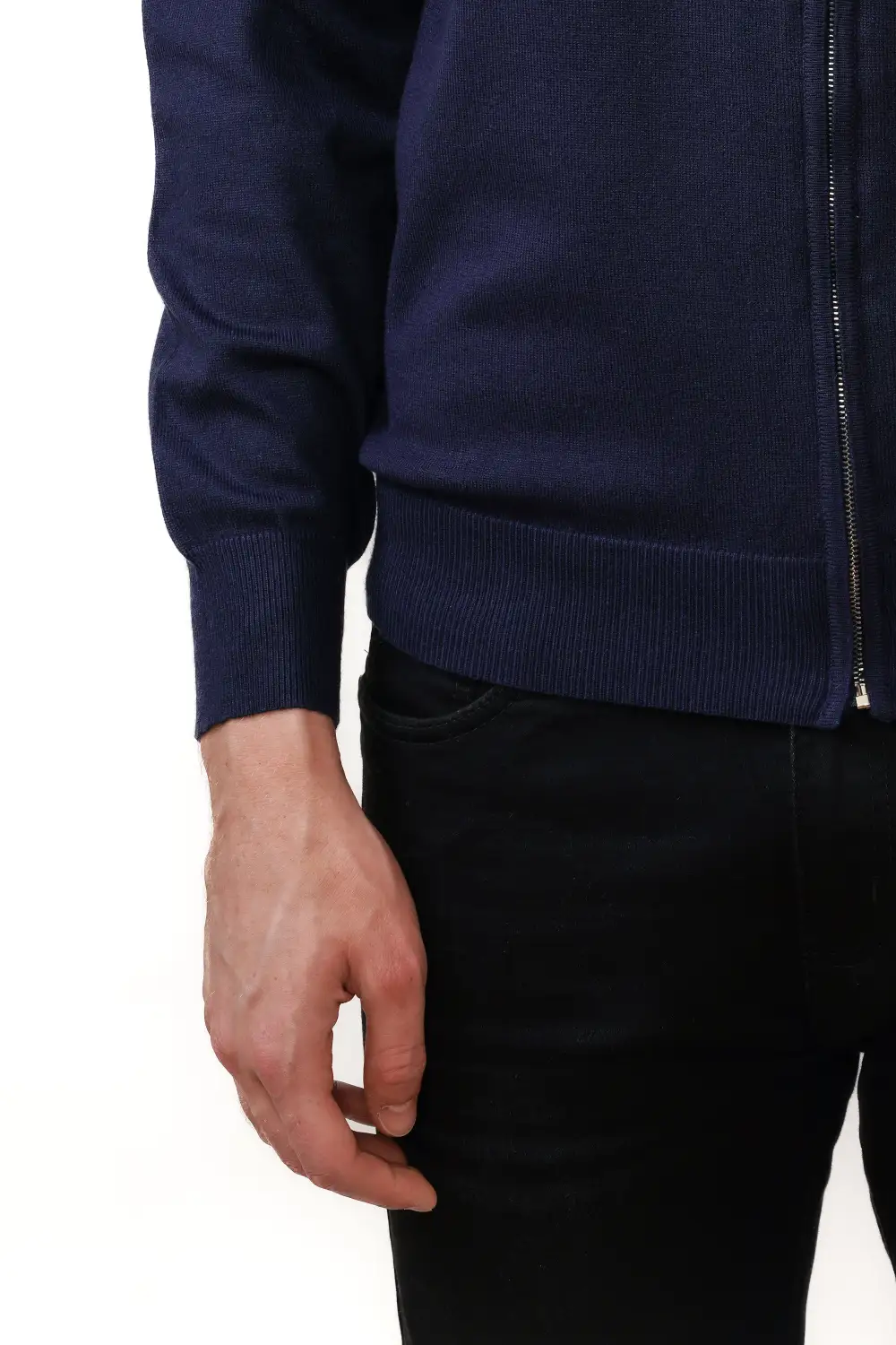 Classic Regular Fit Full Zip Viscose Knit Vest