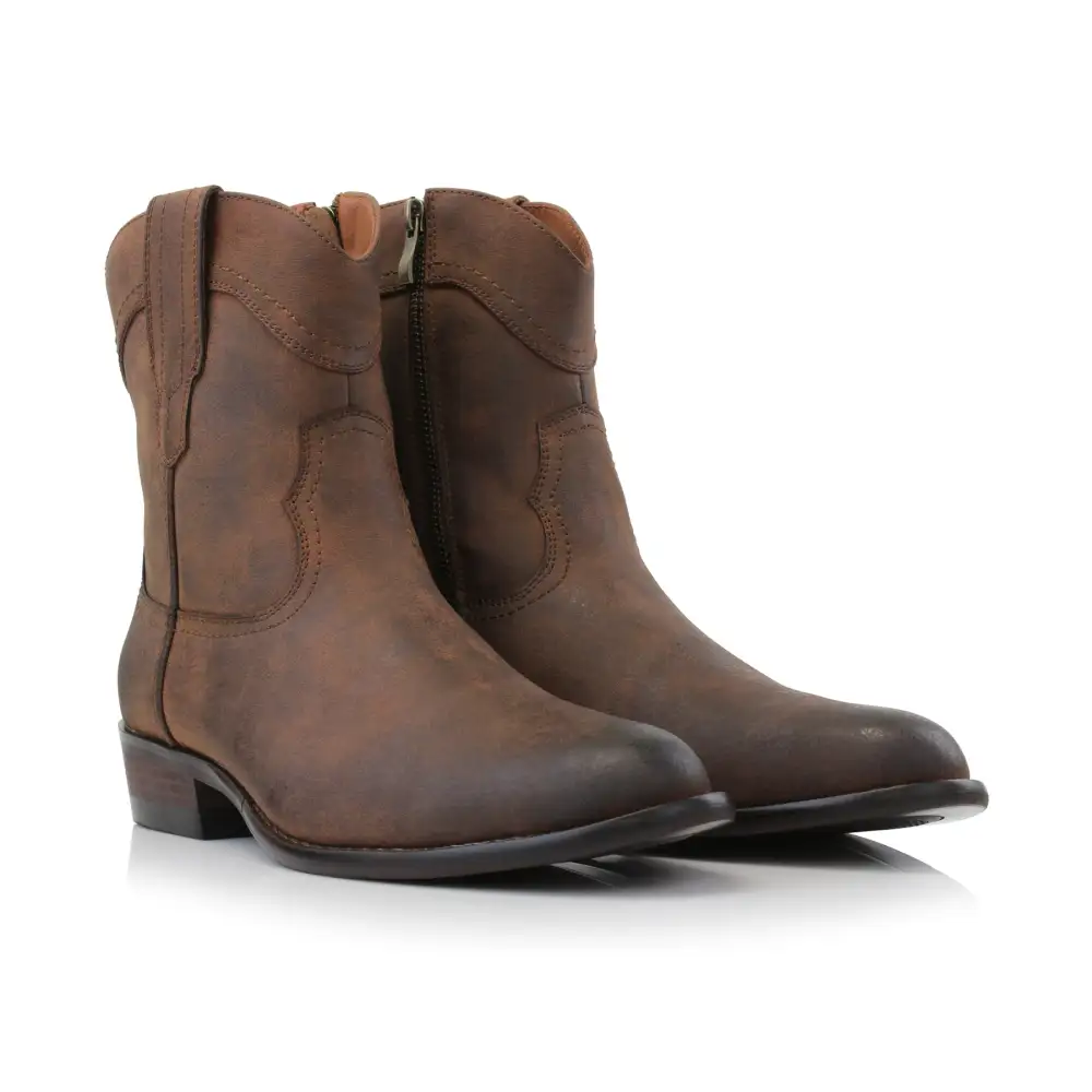 Faux-Suede Suede Faux-Leather Western Boots