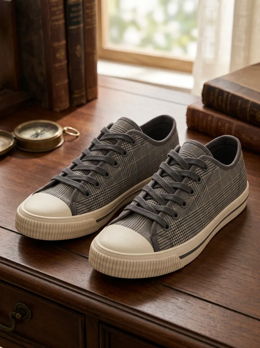 Men's Everyday Classic Plaid Pattern Patterned Canvas Shoes