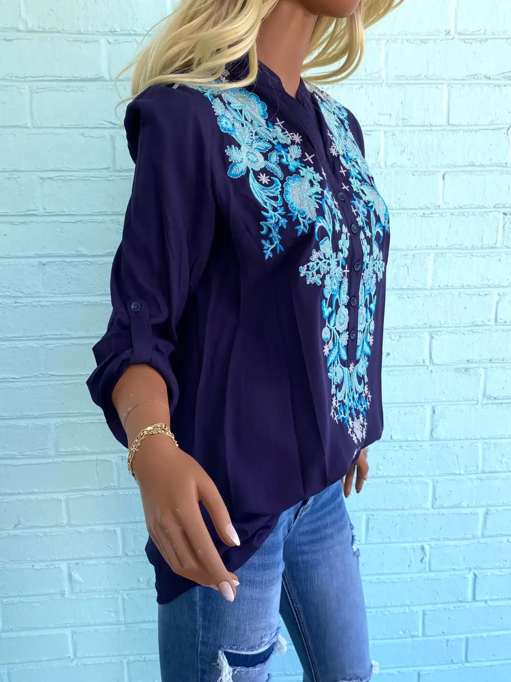 Beaded Detail Tunic Top