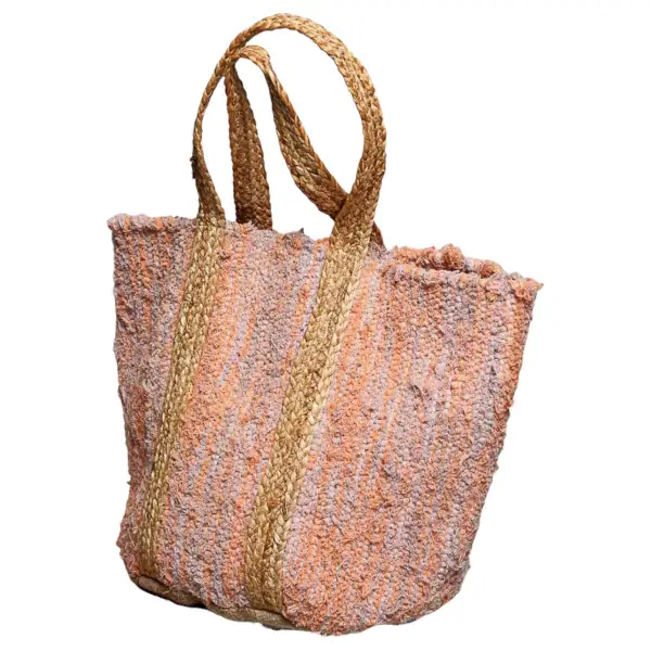 Orange Textured Boho Tote