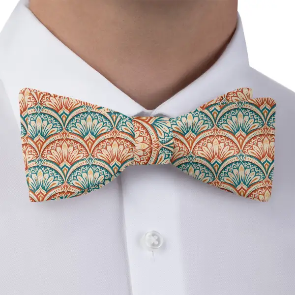 Deco Fan Bloom Motif Bow Tie