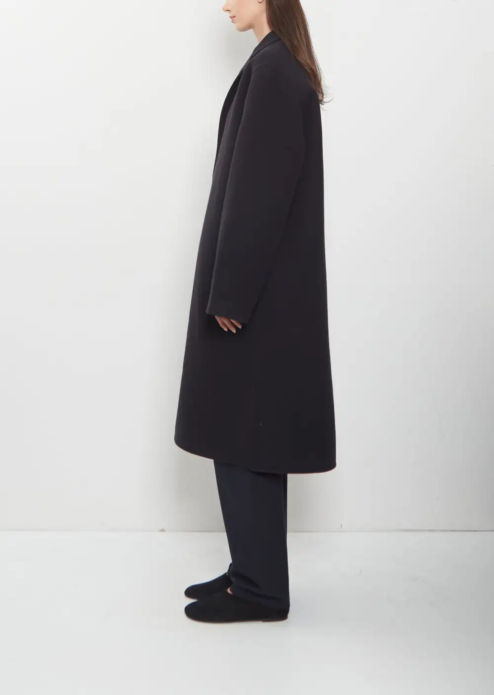 Women's Classic Double Face Single Breasted Longline Coat