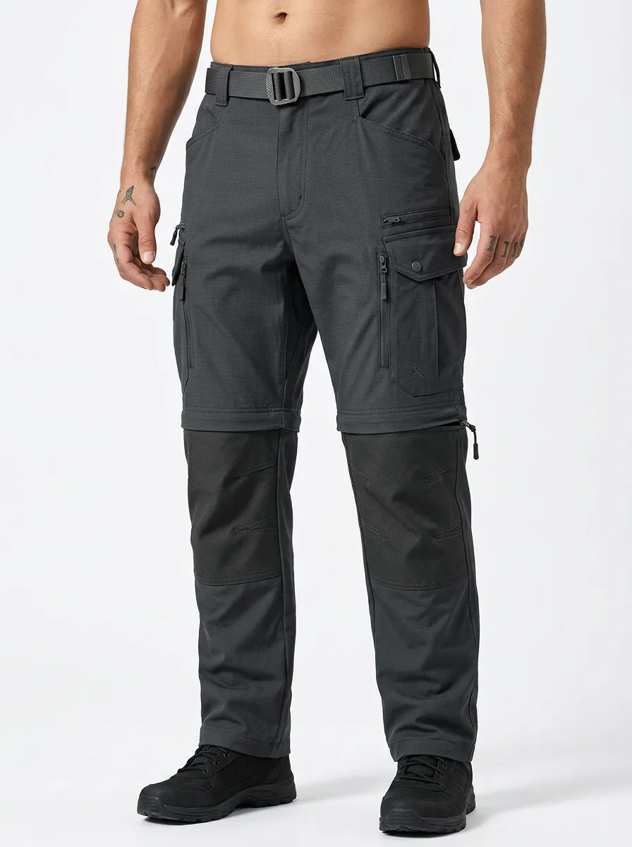 Men's Adventure Trek Multi-Pocket Waterproof Zip-Off Tactical Cargo Pants