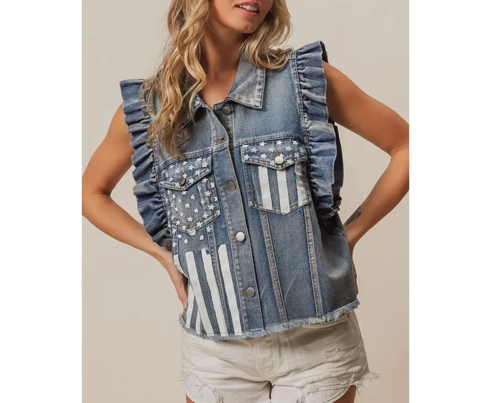 Flag Washed Denim Jacket
