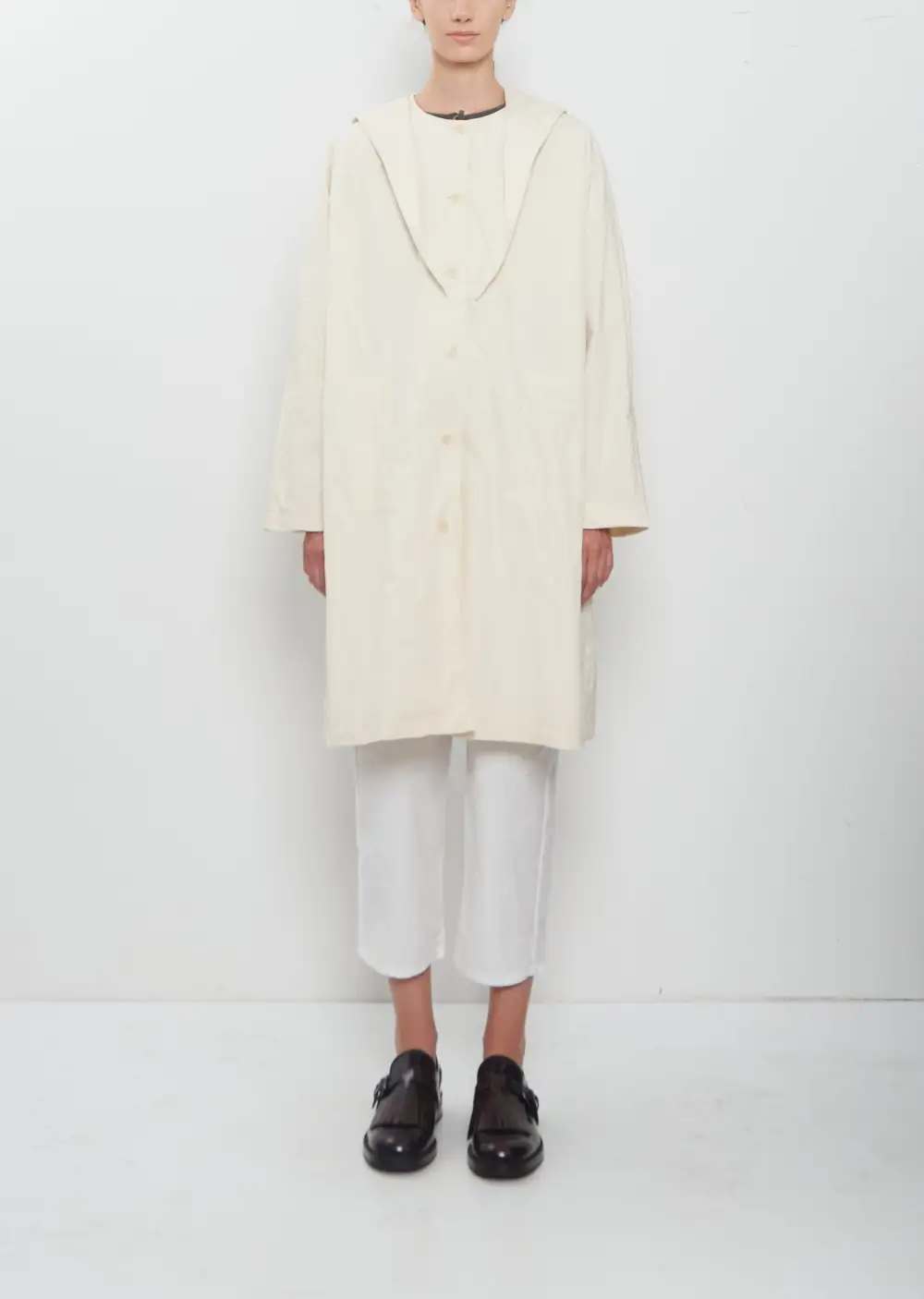 Women's Collarless Coat