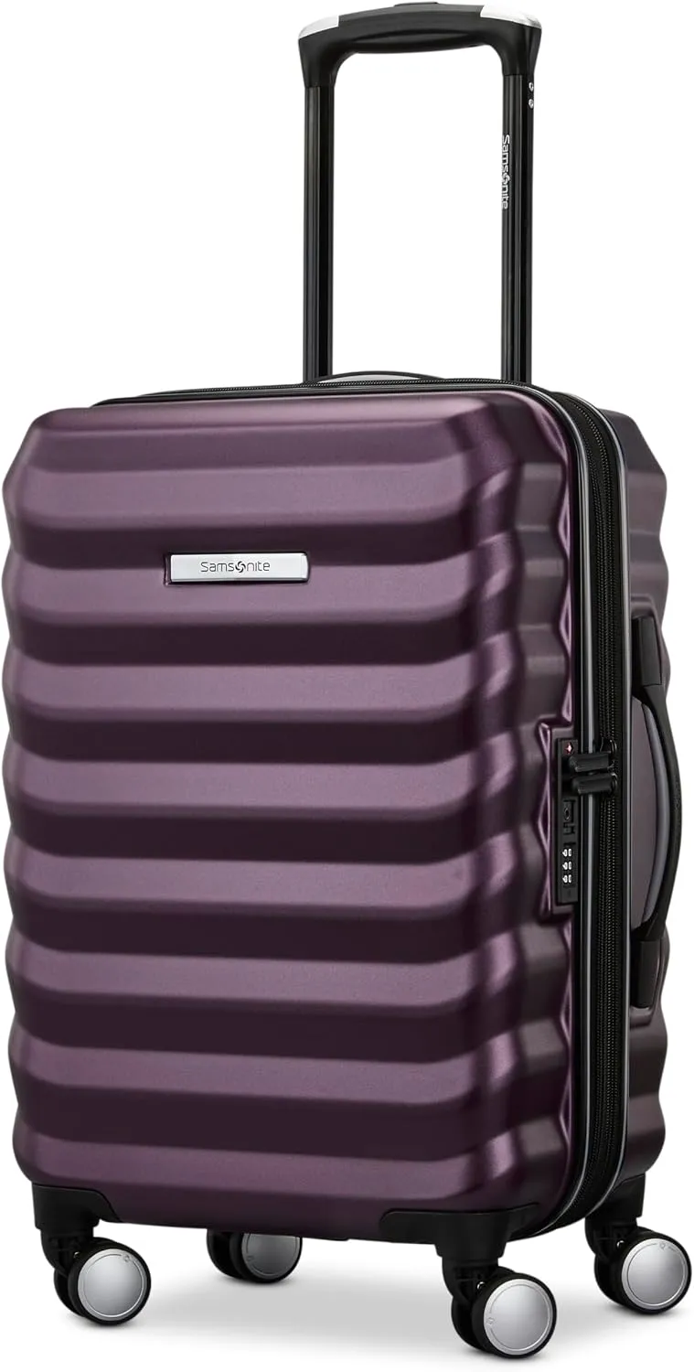 Samsonite Hard-Sided 28-Inch Lightweight Checked Large Expandable Element Suitcase: Durable, 360° Spinner Wheels, Adjustable Telescopic Handle, TSA-Approved Lock - Alpine Black