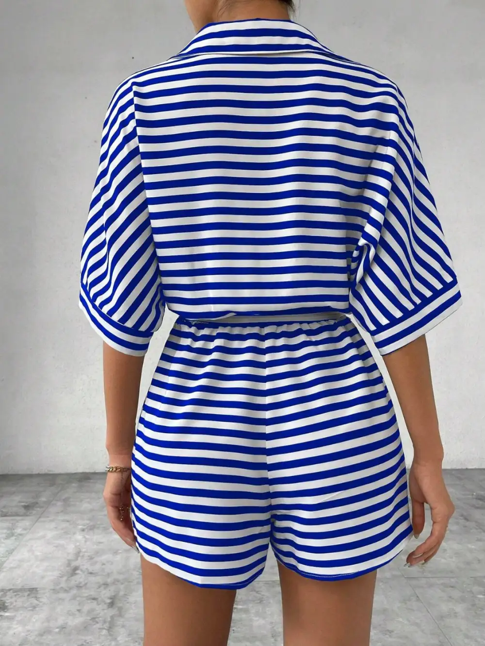 Tie Waist Half Button Romper