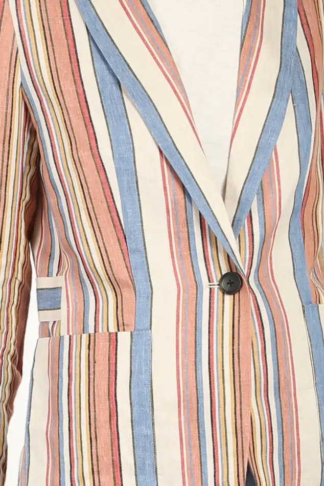 Striped Linen Cotton Blazer