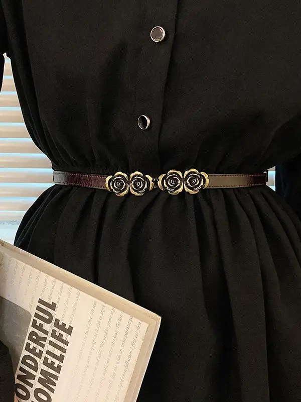 Floral Accent Panel Belt