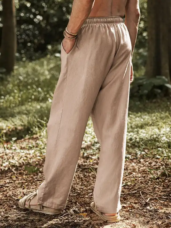 Structured Linen Blend Pants