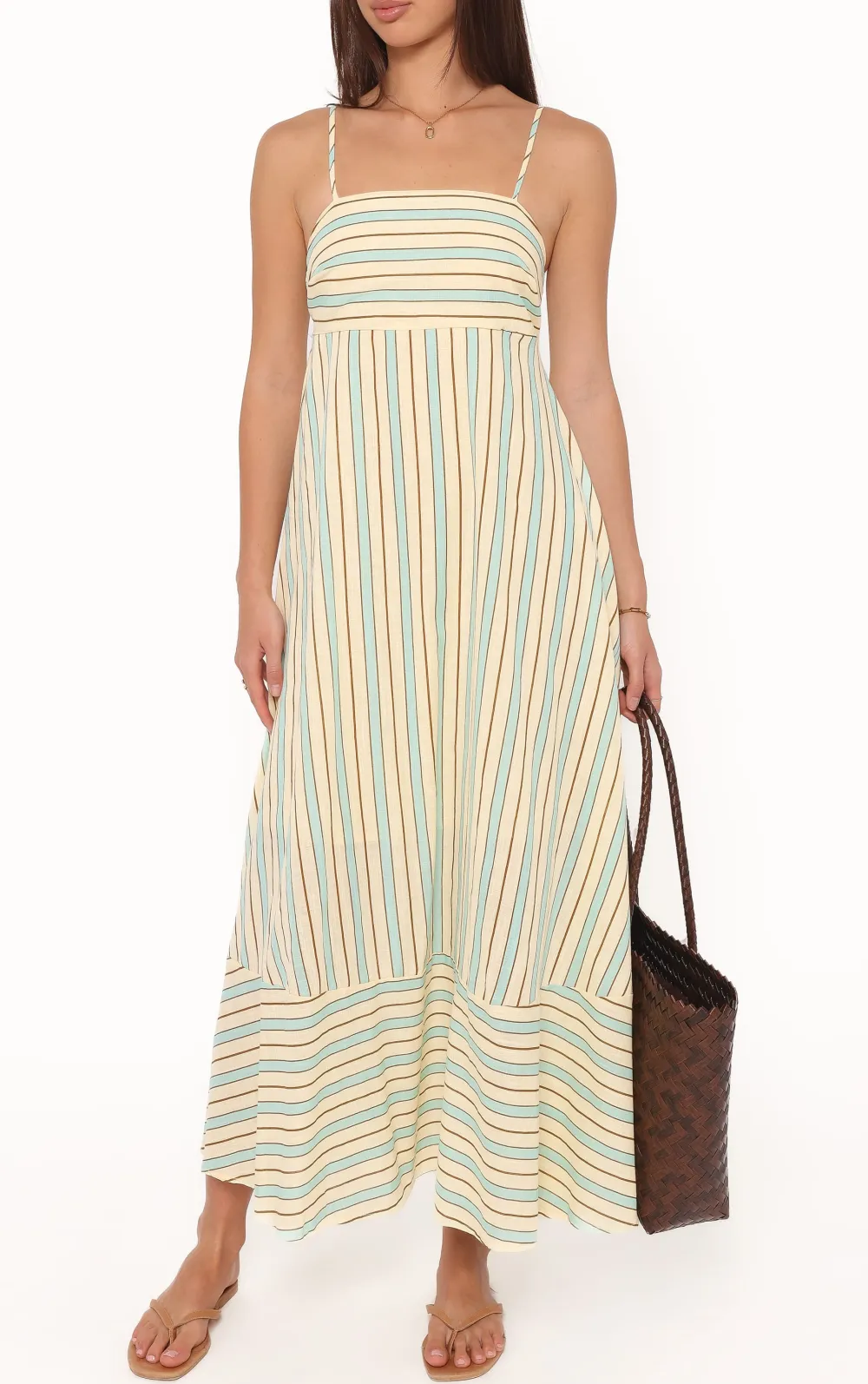 Empire Straight Neck Maxi Dress