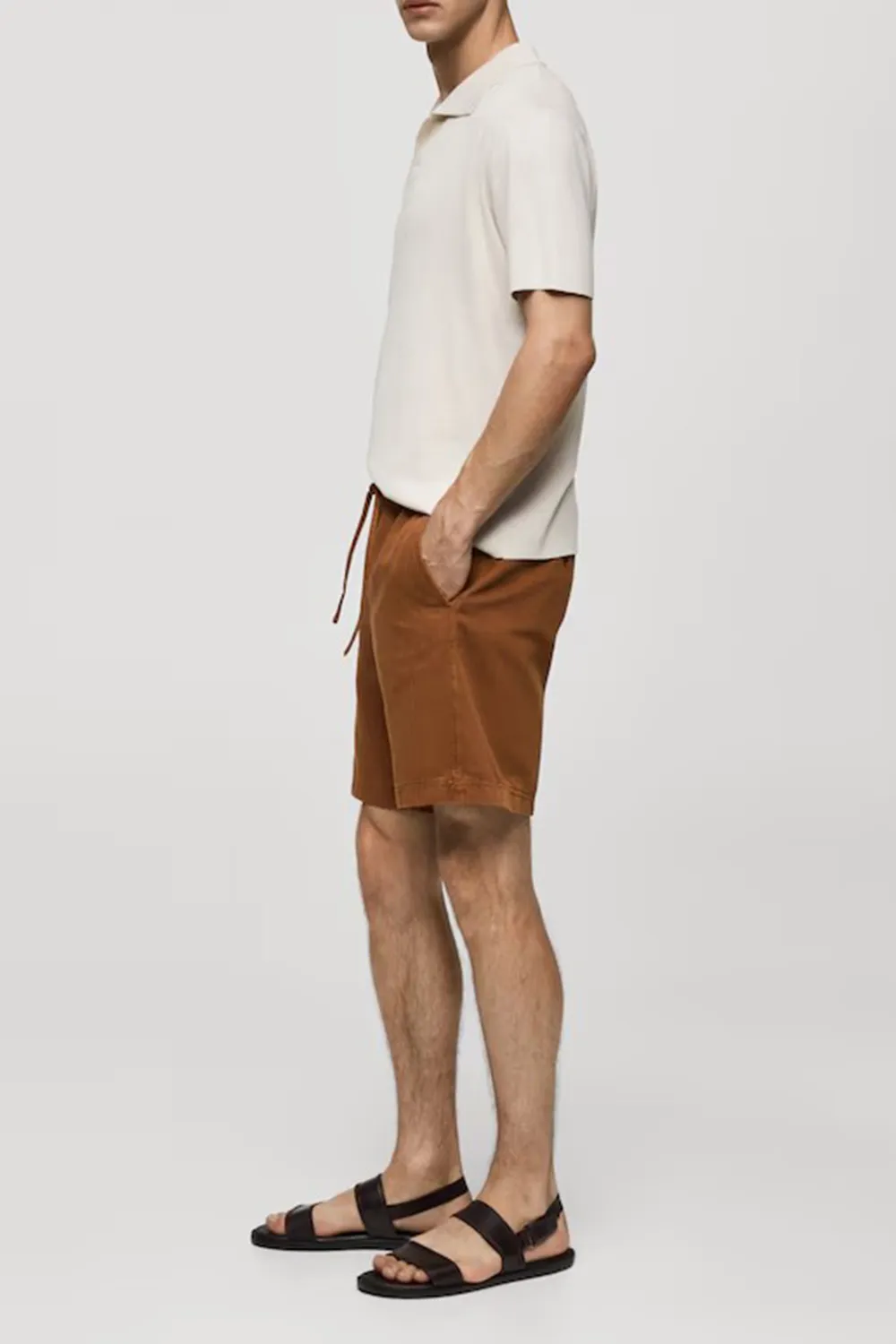 Denim Shorts With Drawstring