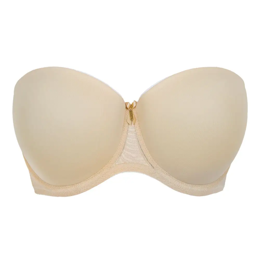 Women's Strapless Push-Up Molded Padded Seamless Multiway Silicone Grip Smoothing Bra