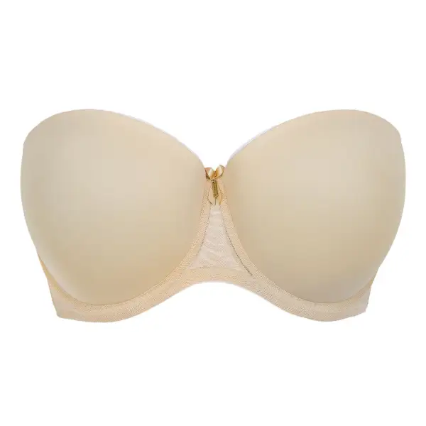 Women's Strapless Push-Up Molded Padded Seamless Multiway Silicone Grip Smoothing Bra