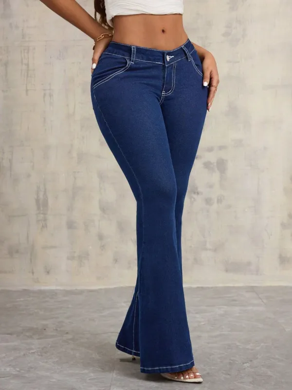 Flared Jeans Pocket Denim