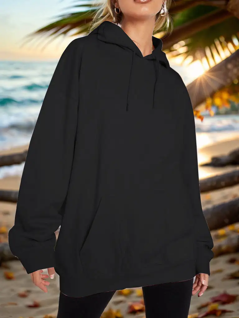 Refined Drawstring Pocketed Hoodie