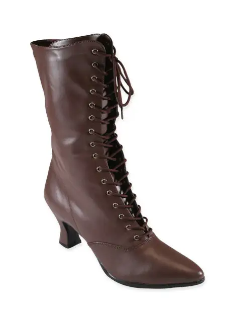 Women's Classic Stable Lace Up Faux Leather Ankle Boots