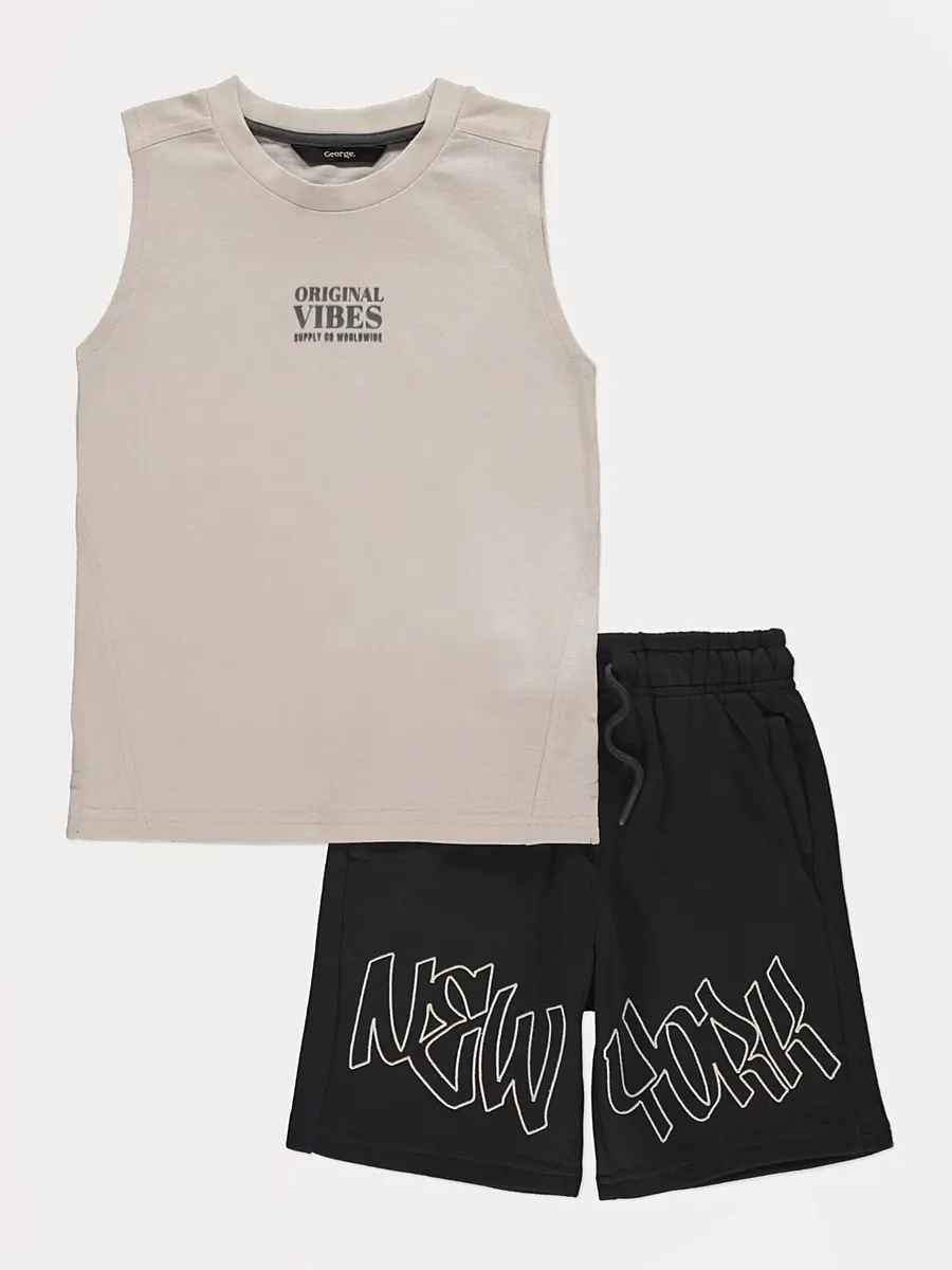 Original Vibes New York Vest and Shorts Outfit