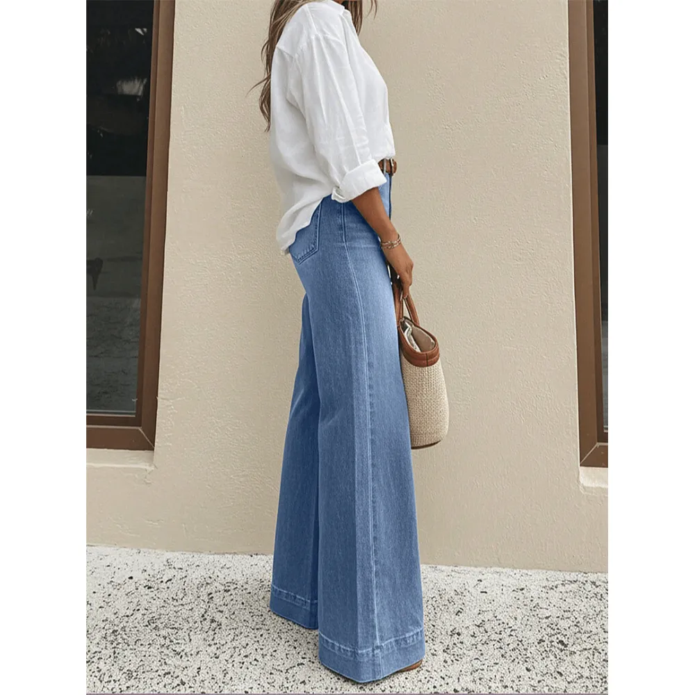 Vintage Washed Loose Wide Leg Jeans