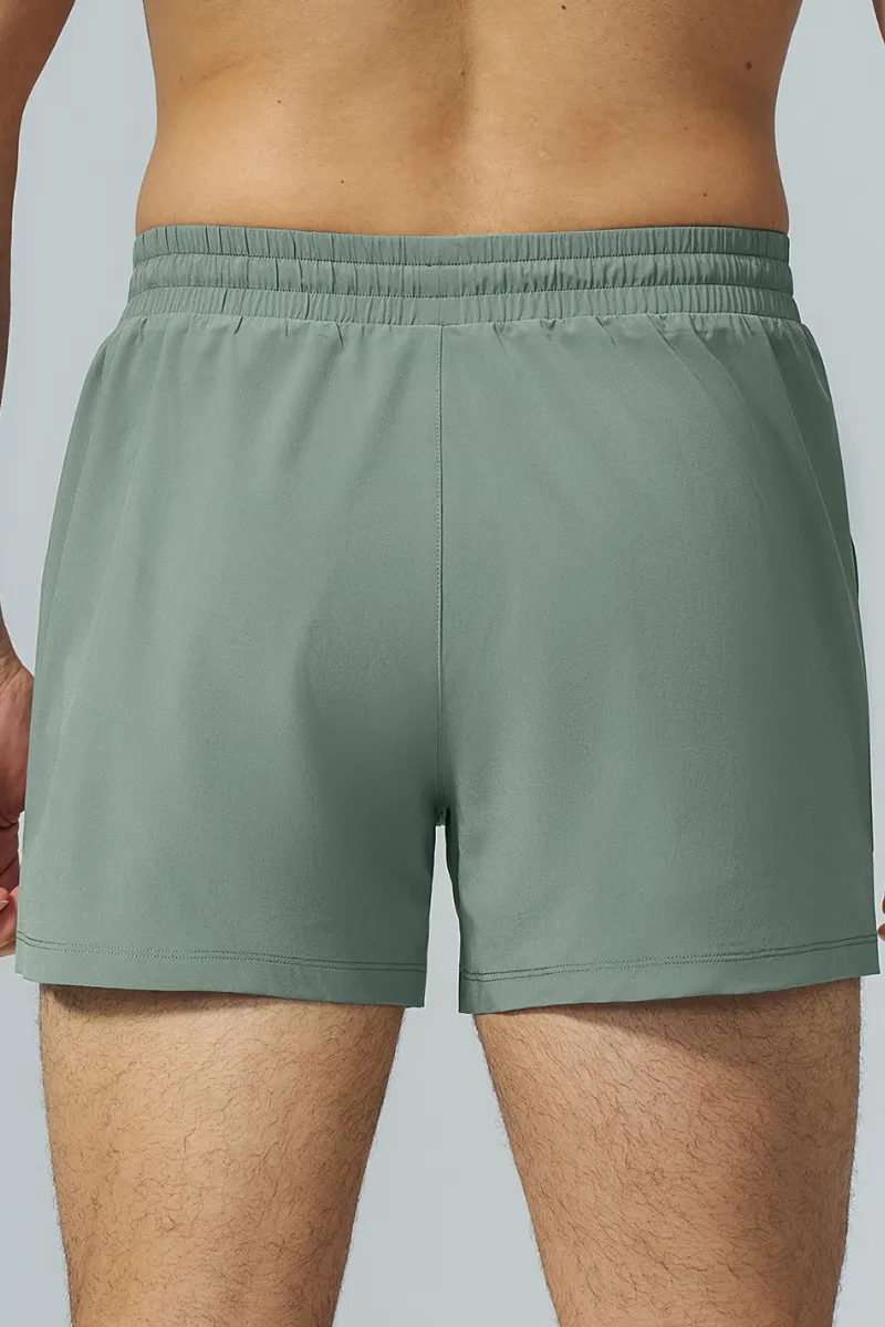 Breathable Drawstring Side Pocket Athletic Shorts