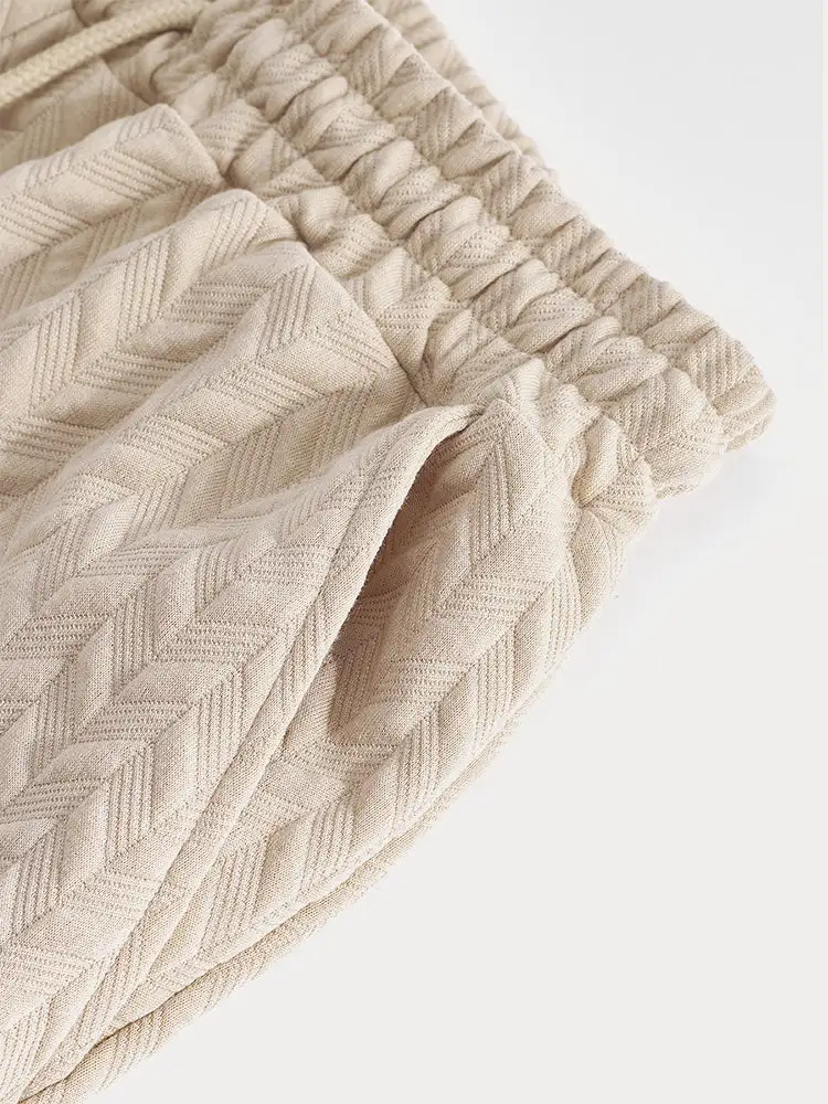 Casual Jacquard Textured Matching Set