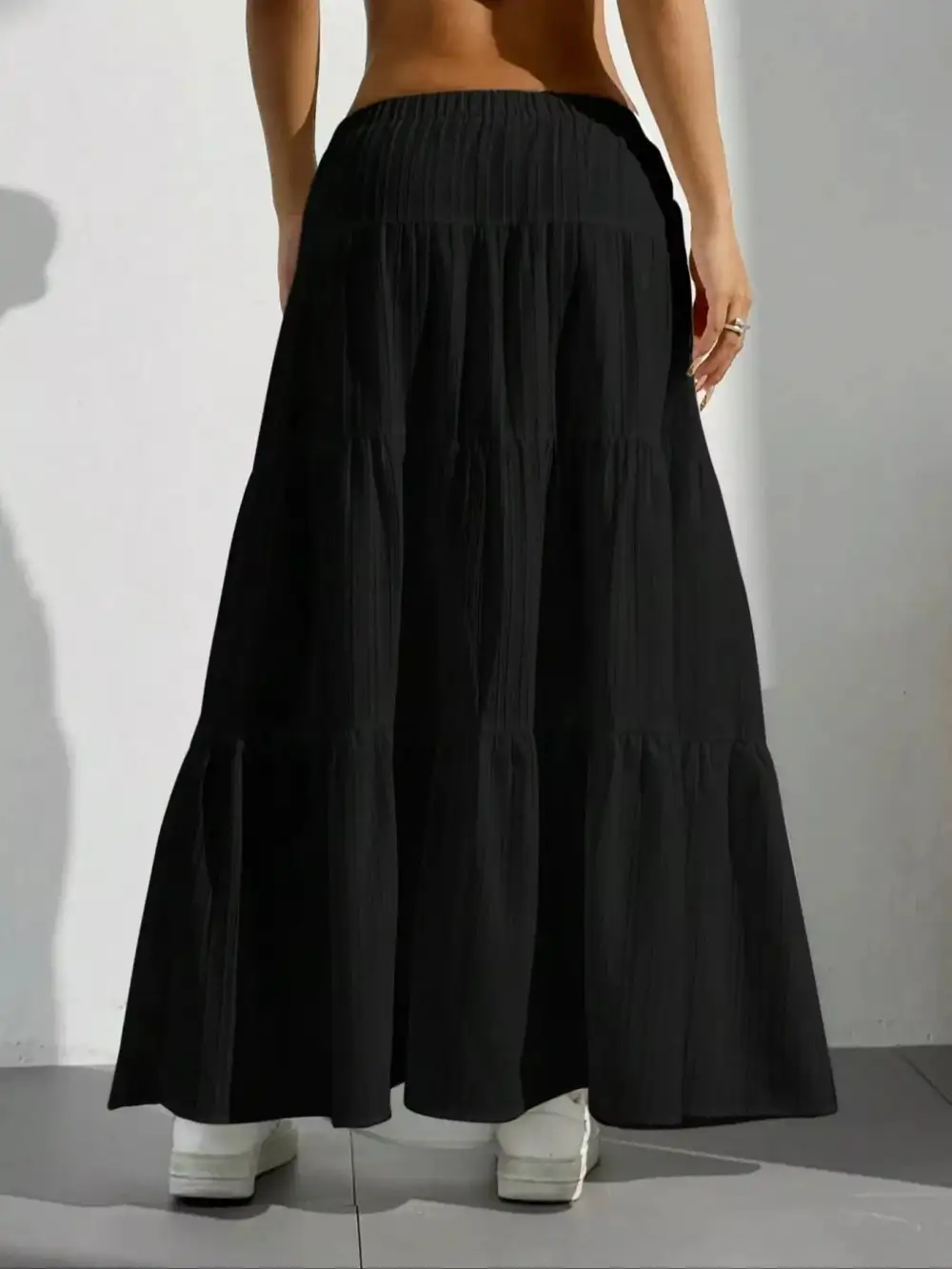 Classic Flowy Tiered Maxi Skirt