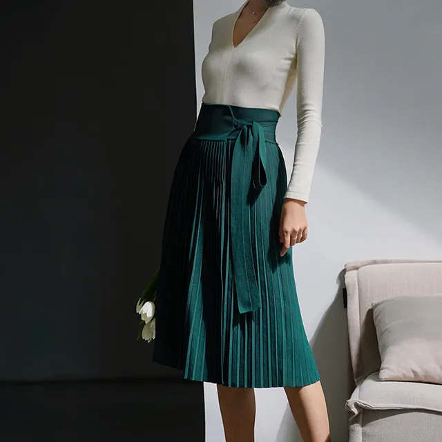 Subtle Travel Everyday Casual Pleated Skirt