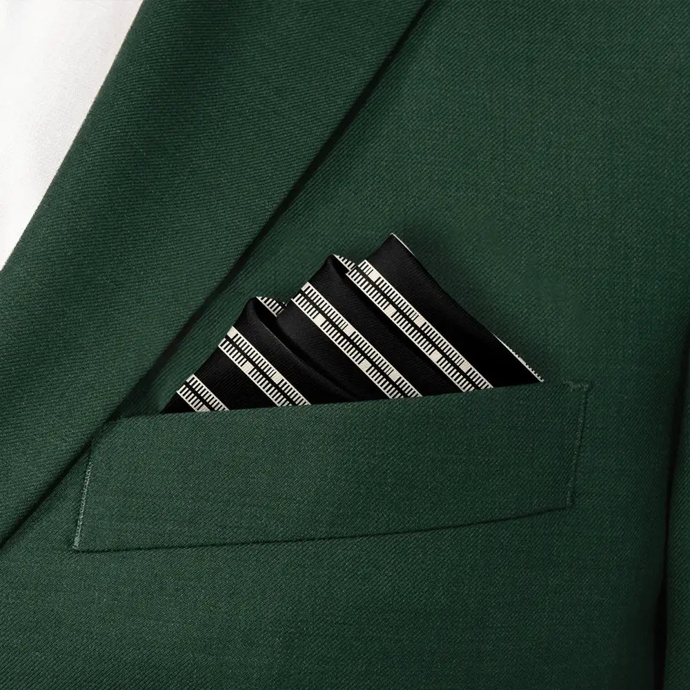 Refined Coordinated Striped Pocket Square