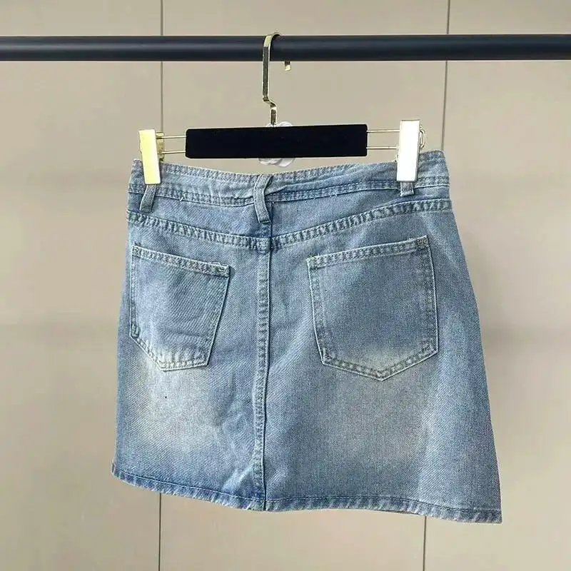 Mini Lace Denim Skirt